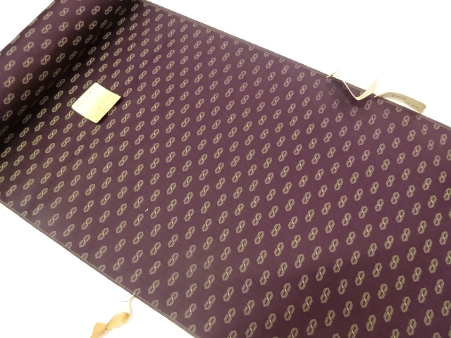 JAPANESE KIMONO / ANTIQUE BOLT FOR RAIN COAT / SILK / WOVEN ABSTRACT PATTERN